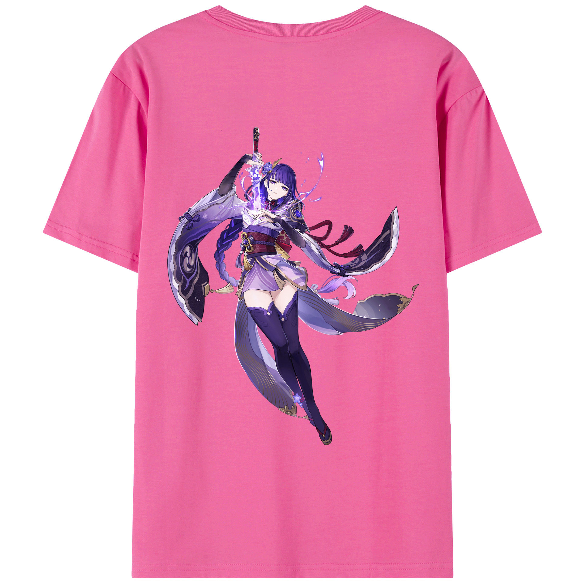 げんし神 雷電将軍 らいでんしょうぐん genshin Raiden Shogun レディース半袖Tシャツ(バックプリント)